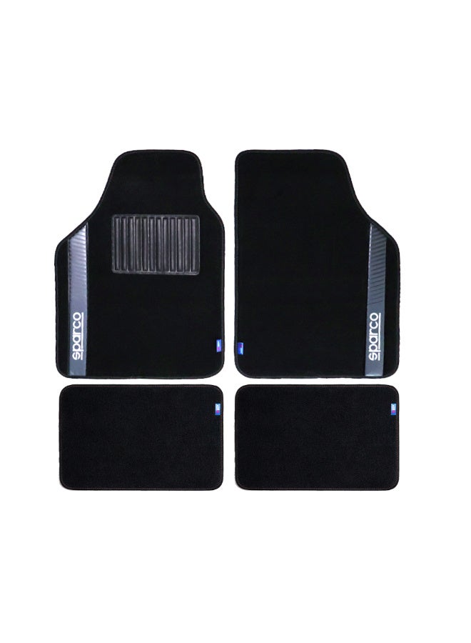 Sparco Carpet Car Mats Set, Black/Grey - Image 1